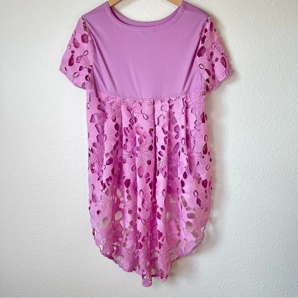 Crosby by Mollie Burch Lavender Floral Lace Top Size Small Mixed Media - Picture 4 of 11